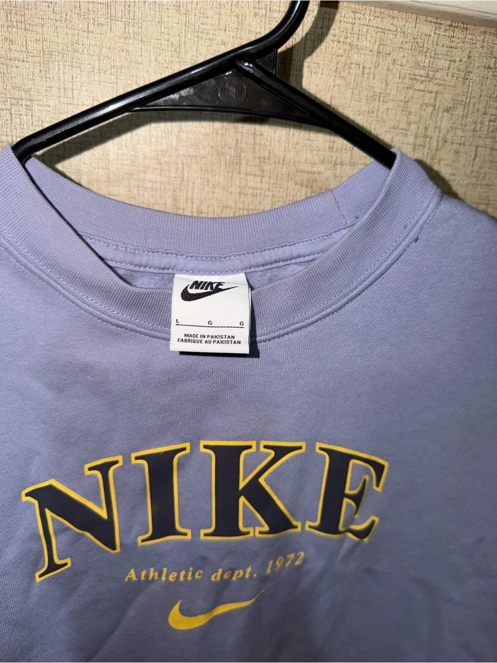 Nike Purple Crewneck Sweatshirt with Yellow Logo